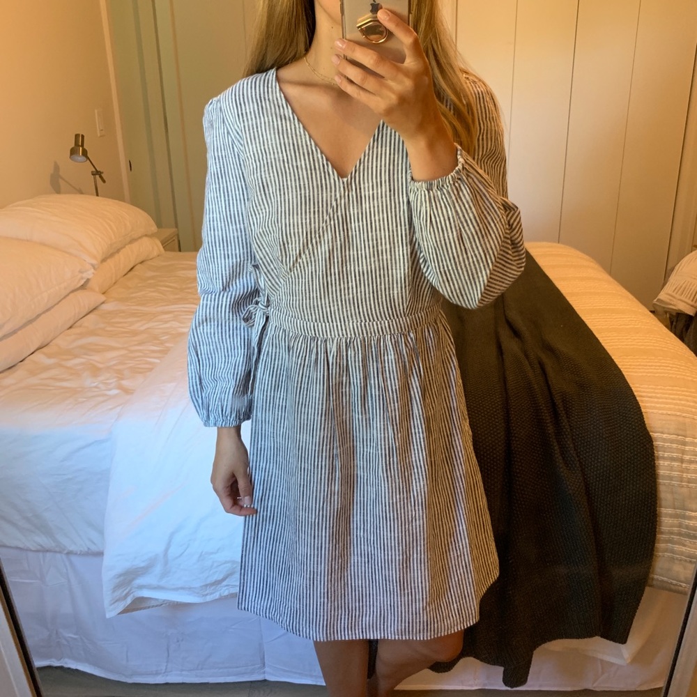 Striped Wrap Dress- Old Navy